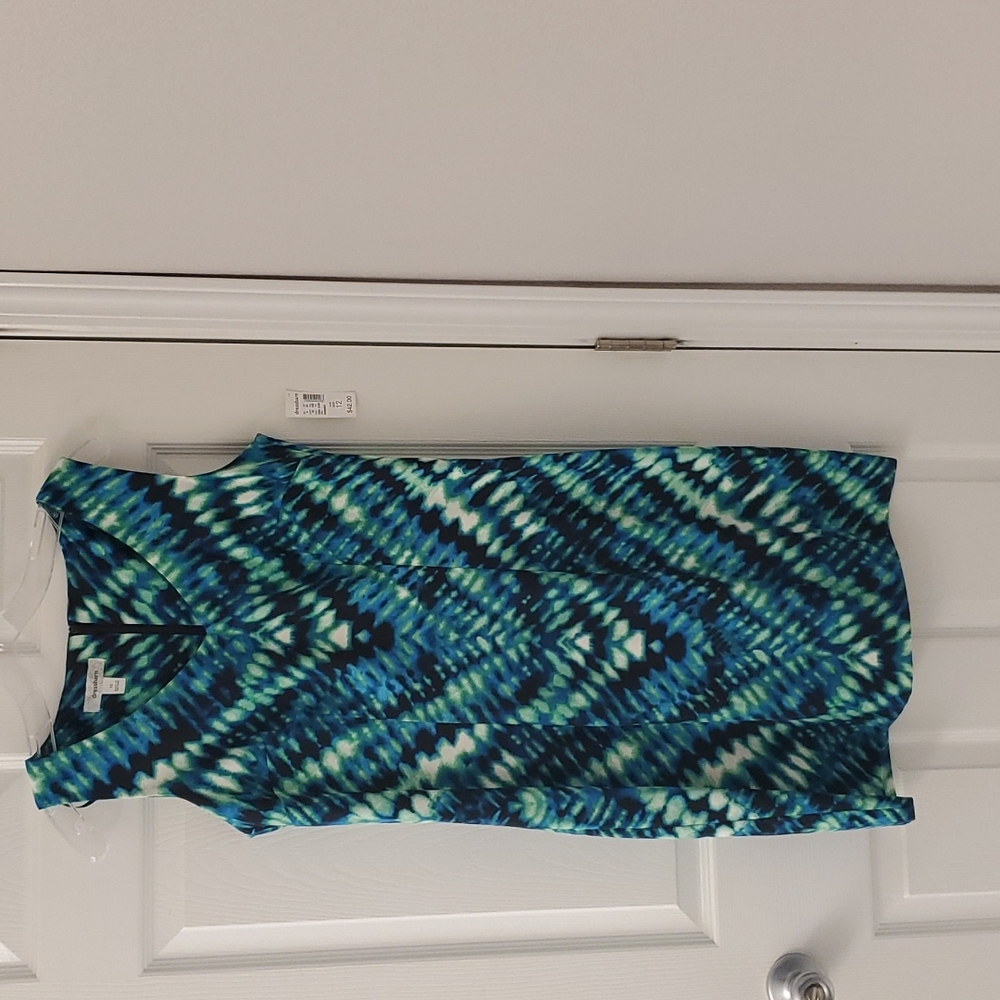 Blue and Green Patterned Dress